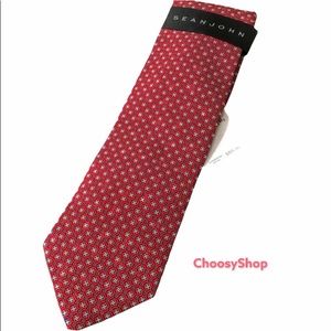 Silk Tie NWT Red with Gray & Yellow Accents Silk Tie SEAN JOHN
